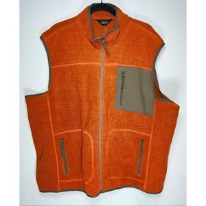 Orvis trout bum orange sweater fleece vest size XXL